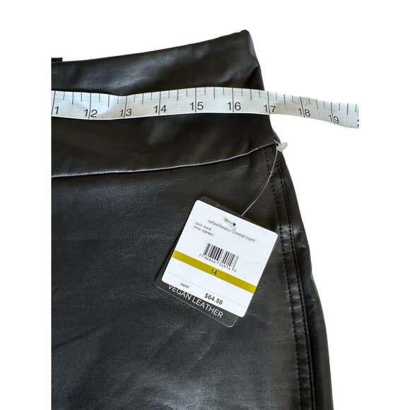 Rafaella Women's Vegan Leather Pants Slacks Sz14 Black Comfort Fit Stretch Waist - Picture 10 of 13